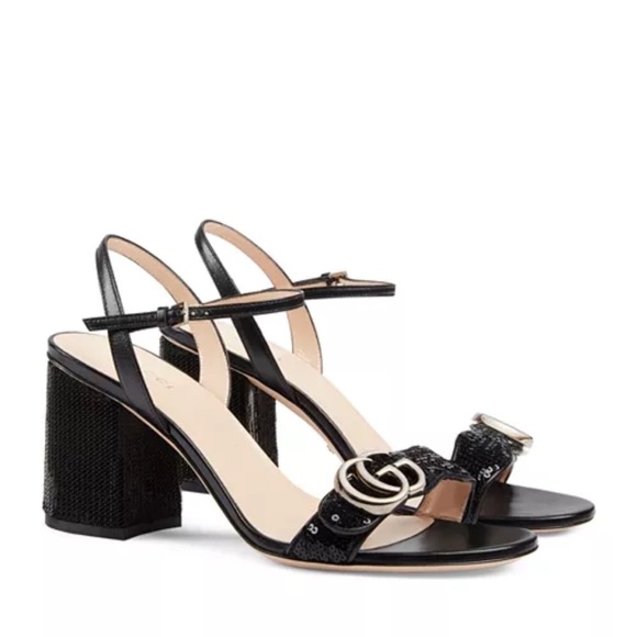 Gucci Black sandal- size 37(1/2) Sequin Marmont High Heeled
Look brand new - Picture 3 of 17
